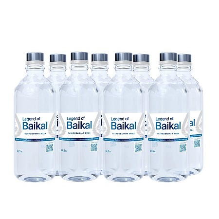 Вода питьевая «Legend of Baikal» газированная, 0,5 л, стекло (упаковка 9 шт)